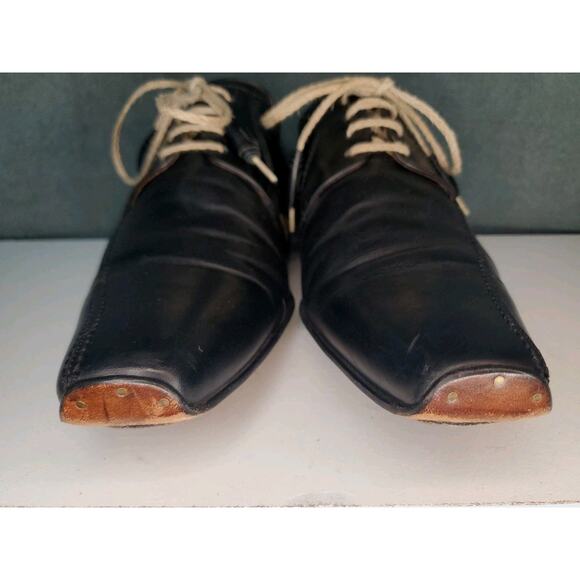 Calzoleria Toscana Made in Italy Black Dress Shoes w/Woven Laces US Mens 8 EU 41 main image 7